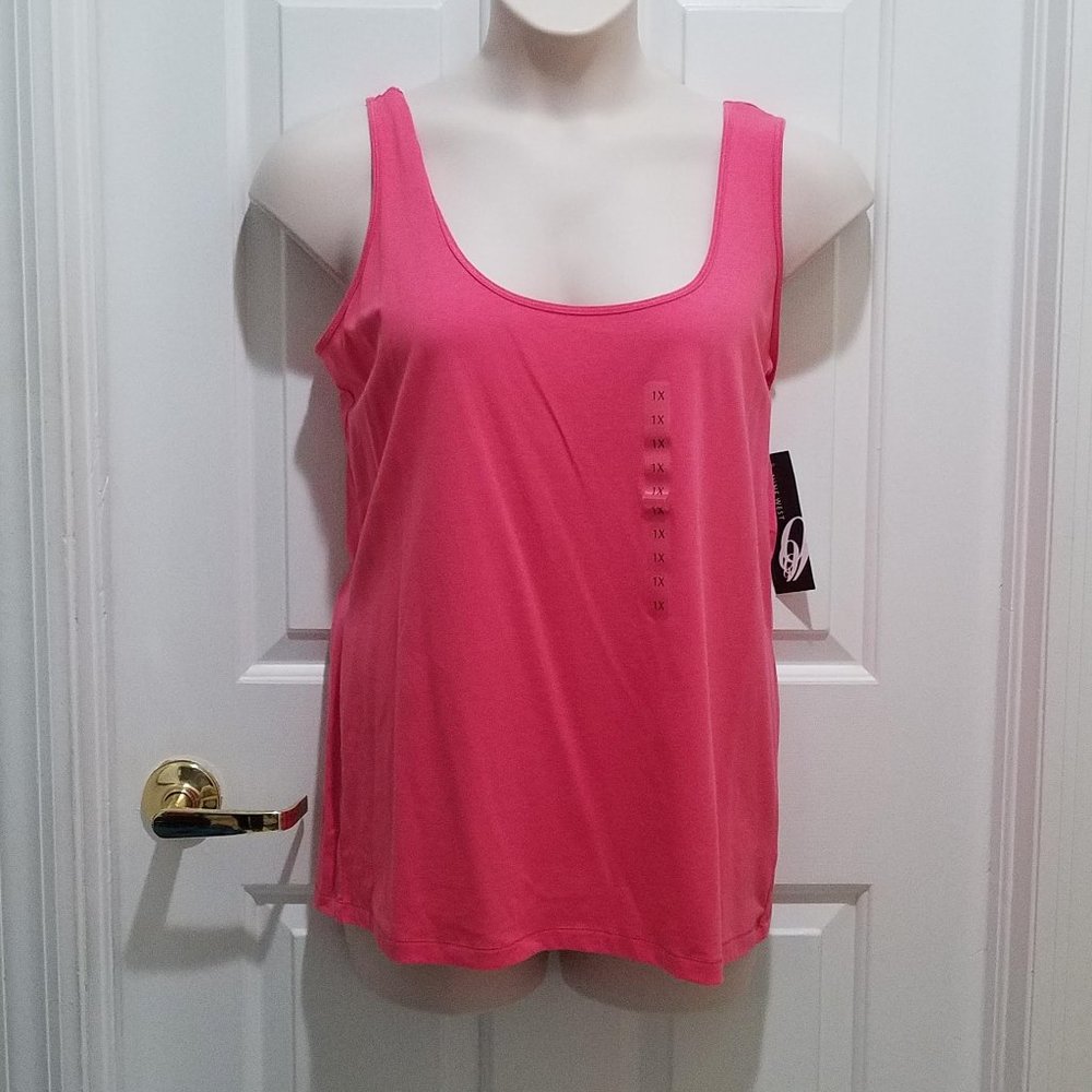 NWT Pink Nine West Knit Tank Top Size 1X